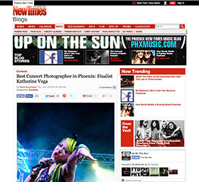 Phoenix New Times - Best Concert Photographer in Phoenix Finalist Katherine Amy Vega